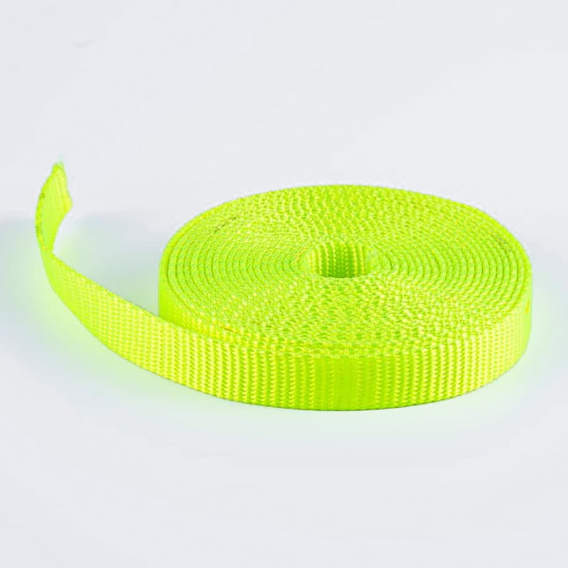 Correas de correa de entrenamiento para mascotas de poliéster resistente al desgaste, color verde fluorescente, 2,0 cm
